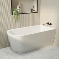 GRADE A1 - Freestanding Single Ended Right Hand Corner Bath 1500 x 800mm - Amaro
