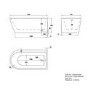 GRADE A1 - Freestanding Single Ended Right Hand Corner Bath 1500 x 800mm - Amaro