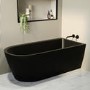 GRADE A1 - Matt Black Freestanding Single Ended Right Hand Corner Bath 1650 x 800mm - Amaro