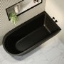GRADE A1 - Matt Black Freestanding Single Ended Right Hand Corner Bath 1650 x 800mm - Amaro