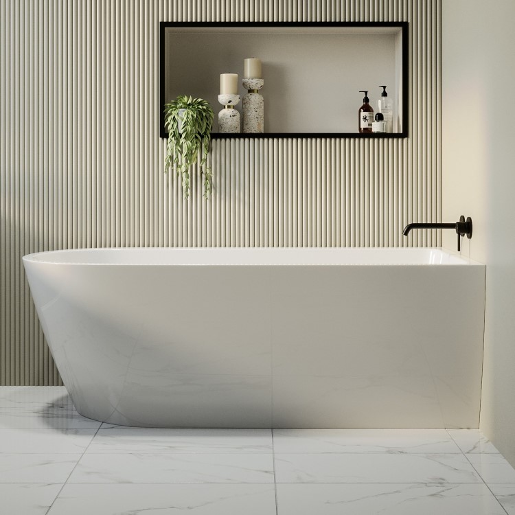 Freestanding Single Ended Right Hand Corner Bath 1650 x 800mm - Amaro