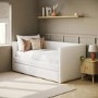 Cream Fabric Single Day Bed with Trundle - Amie