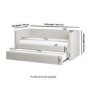 Cream Fabric Single Day Bed with Trundle - Amie