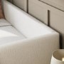 Cream Fabric Single Day Bed with Trundle - Amie