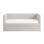 Cream Fabric Single Day Bed with Trundle - Amie