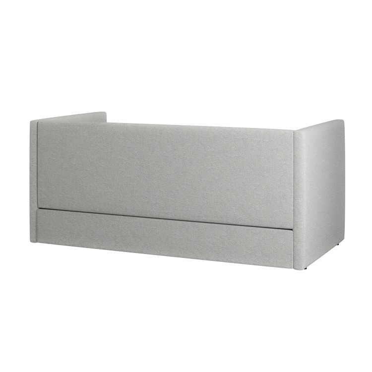 Light Grey Fabric Single Day Bed with Trundle - Amie