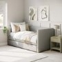 Light Grey Fabric Single Day Bed with Trundle - Amie