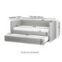 Light Grey Fabric Single Day Bed with Trundle - Amie