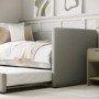 Light Grey Fabric Single Day Bed with Trundle - Amie
