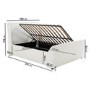 Cream Upholstered Double Side-Lift Ottoman Bed - Amelia