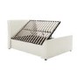 Cream Upholstered Double Side-Lift Ottoman Bed - Amelia