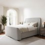 Grey Upholstered Double Side-Lift Ottoman Bed - Amelia