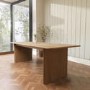 Large Rustic Oak Extendable Dining Table - 180 - 220cm - Seats 6 - 8 - Mia
