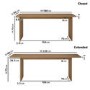 Large Oak Extendable Dining Table - Seats 6-8 - Mia
