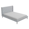 Grey Velvet Mid-Century King Size Bed Frame - Amara