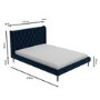 Navy Velvet Mid-Century Double Bed Frame - Amara