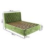 Olive Green Velvet Double Ottoman Bed with Legs - Amara