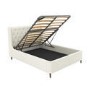 Cream Upholstered Double Ottoman Bed with Legs - Amara