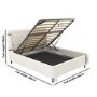 Cream Upholstered King Size Ottoman Bed with Legs - Amara