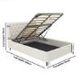 Cream Upholstered Small Double Ottoman Bed with Legs - Amara