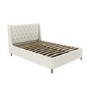 Cream Fabric Small Double Ottoman Bed with Legs - Amara