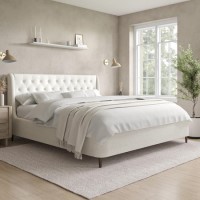 Cream Upholstered Super King Ottoman Bed with Legs - Amara Cream Upholstered Super King Ottoman Bed with Legs - Amara