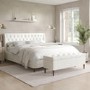 Cream Upholstered Super King Ottoman Bed with Legs - Amara