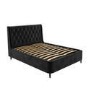 Black Velvet Double Ottoman Bed with Legs - Amara