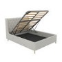 Grey Upholstered Double Ottoman Bed With Legs - Amara