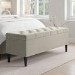 Ottoman Storage Blanket Box in Beige Velvet - Amara