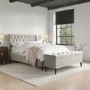 Ottoman Storage Blanket Box in Beige Velvet - Amara