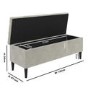 Beige Velvet Ottoman Hallway Bench with Storage - Amara