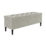 Beige Velvet Ottoman Hallway Bench with Storage - Amara