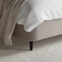 Beige Velvet Double Ottoman Bed With Legs - Amara
