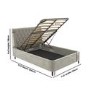 Beige Velvet Small Double Ottoman Bed With Legs - Amara