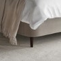 Beige Velvet Small Double Ottoman Bed With Legs - Amara