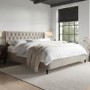 Beige Velvet Super King Ottoman Bed With Legs - Amara