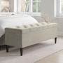 Beige Velvet Super King Ottoman Bed With Legs - Amara