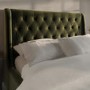 Olive Green Velvet Double Ottoman Bed With Legs - Amara