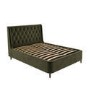 Olive Green Velvet Double Ottoman Bed With Legs - Amara