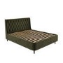 Olive Green Velvet King Size Ottoman Bed With Legs - Amara