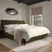 Olive Green Velvet Super King Ottoman Bed With Legs - Amara