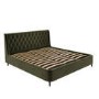 Olive Green Velvet Super King Ottoman Bed With Legs - Amara