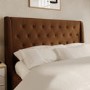 Brown Chenille Double Ottoman Bed With Legs - Amara