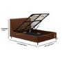 Brown Chenille Double Ottoman Bed With Legs - Amara
