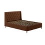 Brown Chenille Double Ottoman Bed With Legs - Amara