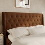 Burnt Orange Chenille King Size Ottoman Bed With Legs - Amara