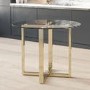 Round Glass Dining Table with Gold Legs - Seats 4 - Alana Boutique