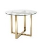 Round Glass Dining Table with Gold Legs - Seats 4 - Alana Boutique