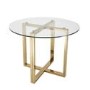 Round Glass Dining Table with Gold Legs - Seats 4 - Alana Boutique